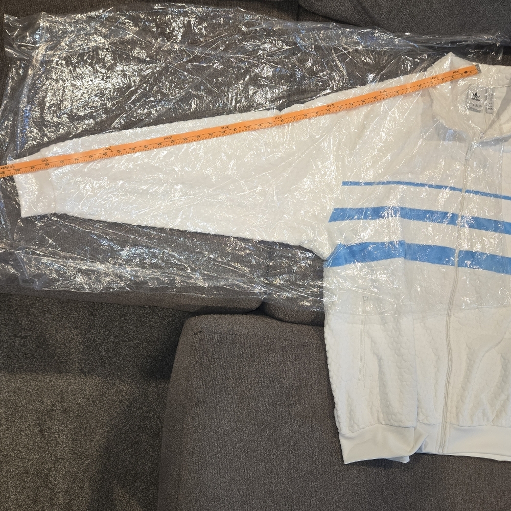 Mens Adidas Textured Monogram Tracksuit White/Blue XL/ Forum Sneaker Combo Sz 12 - Picture 13 of 17
